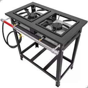 Fogao Industrial A Gás 2 Bocas Alta Pressão Linha Premium 30x30 Profissional Paneleiro Reforçado Marca Cozinha Gourmet + Brinde