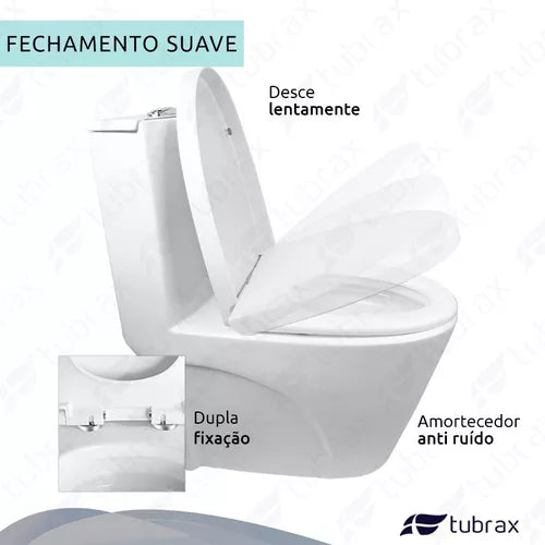 Vaso Sanitário Monobloco Caixa Acoplada Completo - Privada Cor Branco